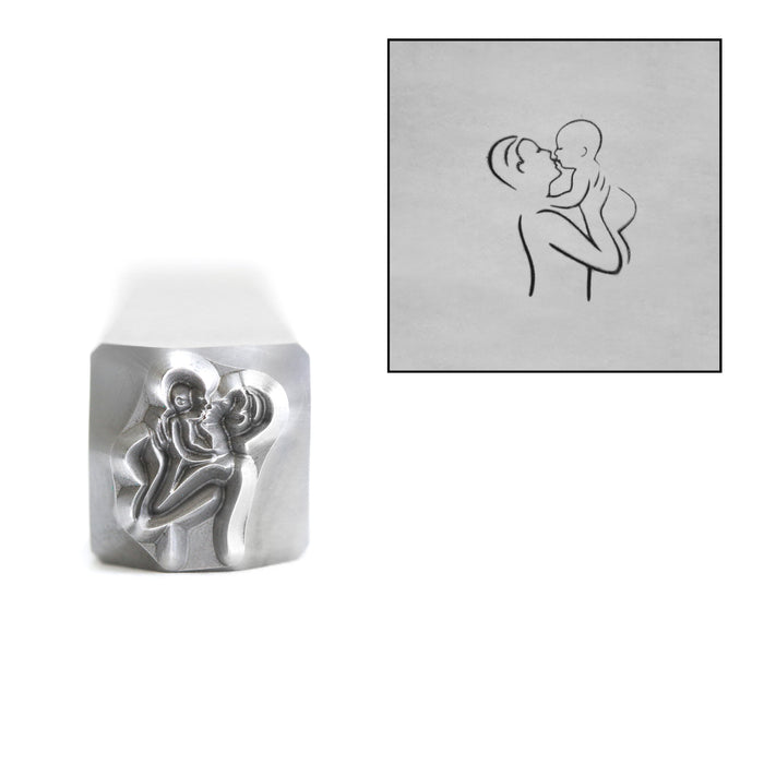 CLOSEOUT Father, Dad Holding Baby Metal Design Stamp, 8mm, by Stamp Yours