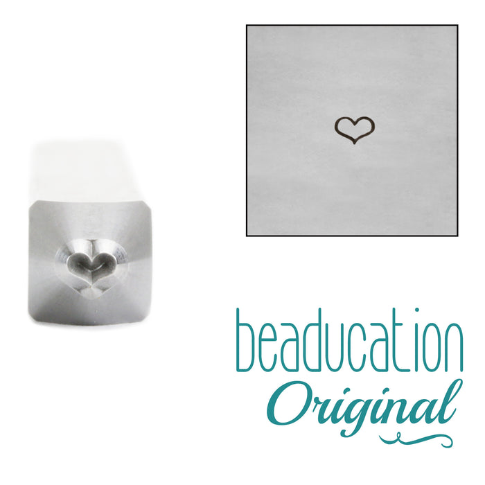 Fat Heart Metal Design Stamp, 2.5mm, Beaducation Exact Series by Stamp Yours
