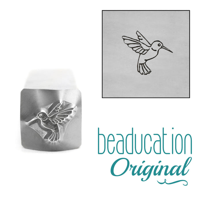 Hummingbird Metal Design Stamp, 8mm, Beaducation Exact Series by Stamp Yours