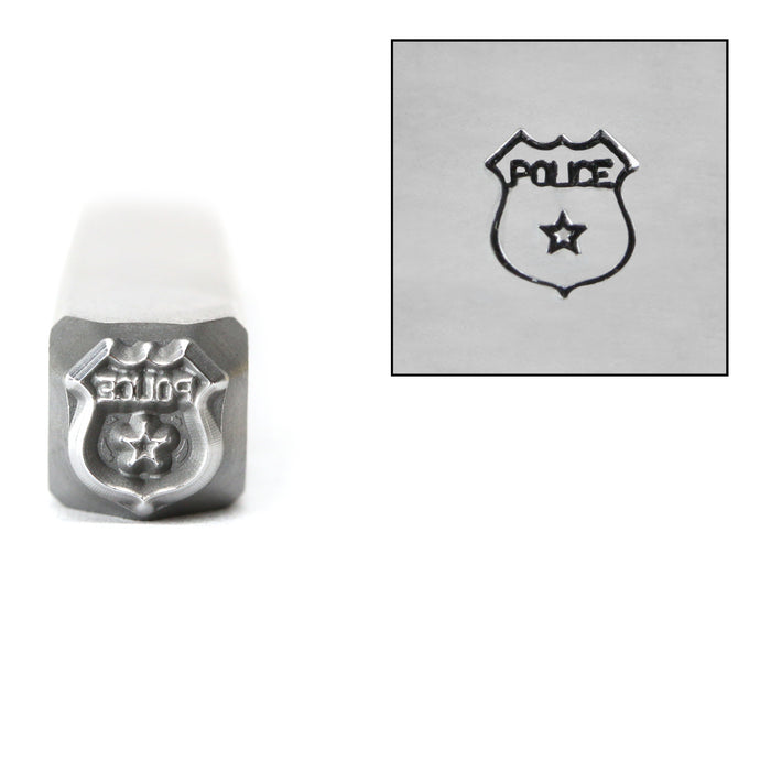 Police Badge Metal Design Stamp, 6mm, by Stamp Yours