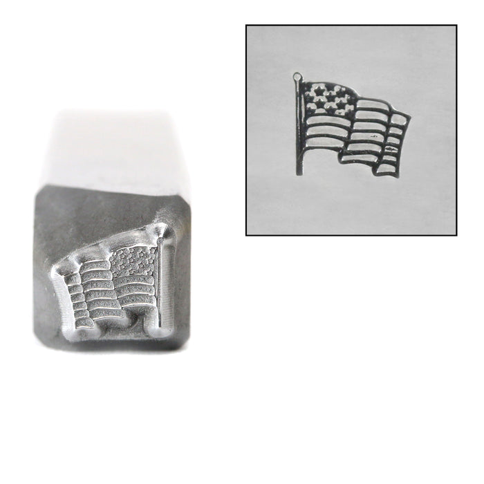 Waving Flag Metal Design Stamp, 5.25mm, by Stamp Yours