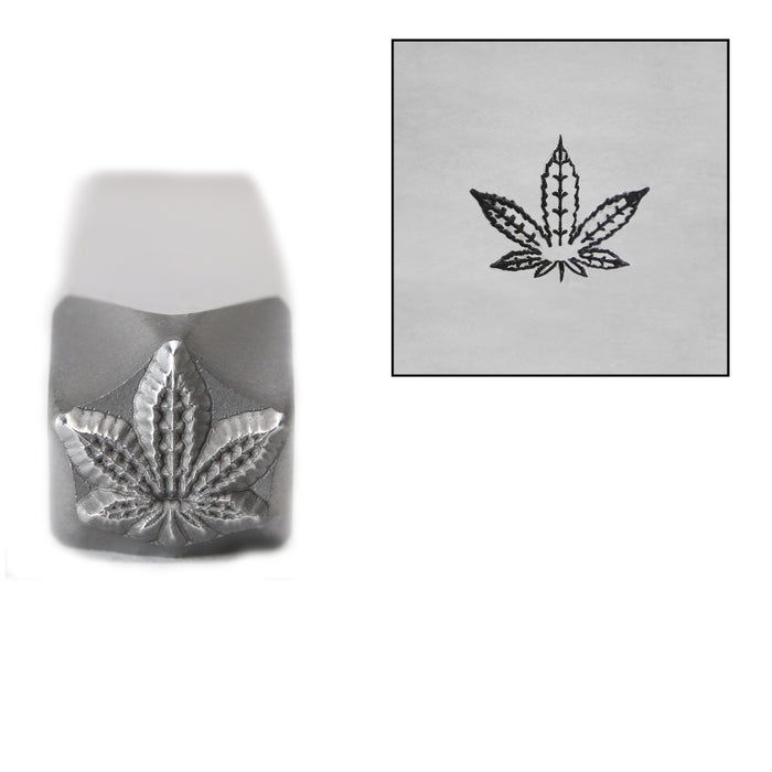 Hemp / Cannabis Leaf Metal Design Stamp, 8mm, by Stamp Yours