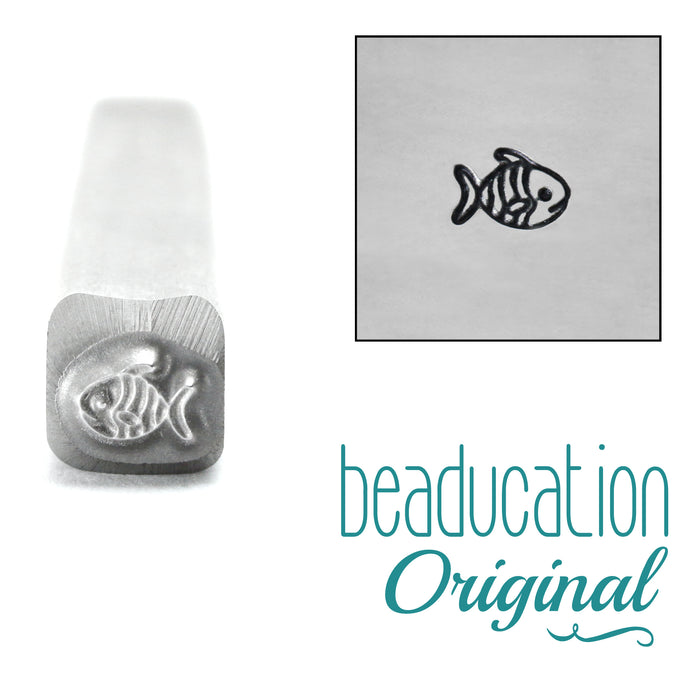 Tropical Fish Swimming Right Metal Design Stamp - Beaducation Original