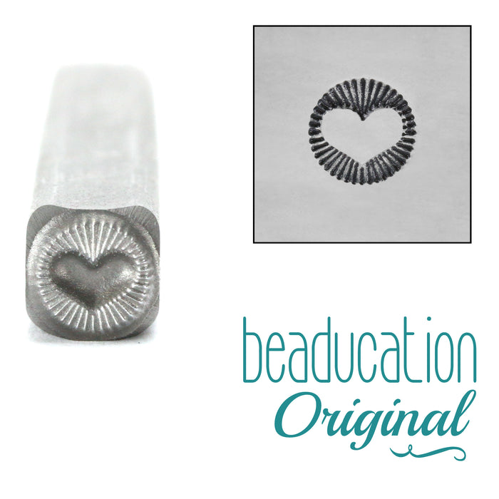 Radiant Heart Metal Design Stamp- Beaducation Original