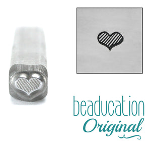 Metal Stamping Tools Fat Lined Heart Metal Design Stamp 4.5mm- Beaducation Original
