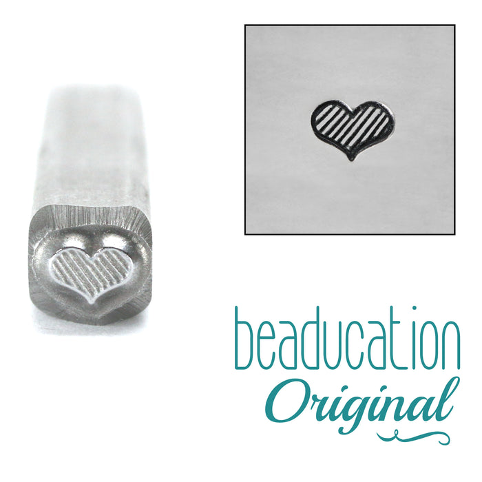 Fat Lined Heart Metal Design Stamp 4.5mm- Beaducation Original