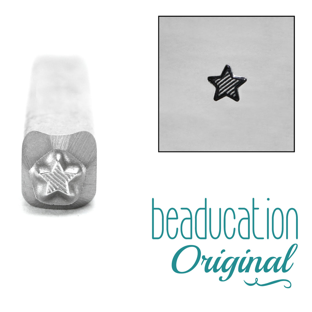 Metal Stamping Tools Lined Star Metal Design Stamp 3mm- Beaducation Original