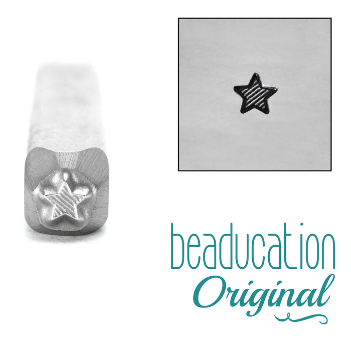 Lined Star Metal Design Stamp 3mm- Beaducation Original