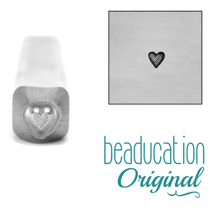 Tall Lined Heart Metal Design Stamp 2mm- Beaducation Original