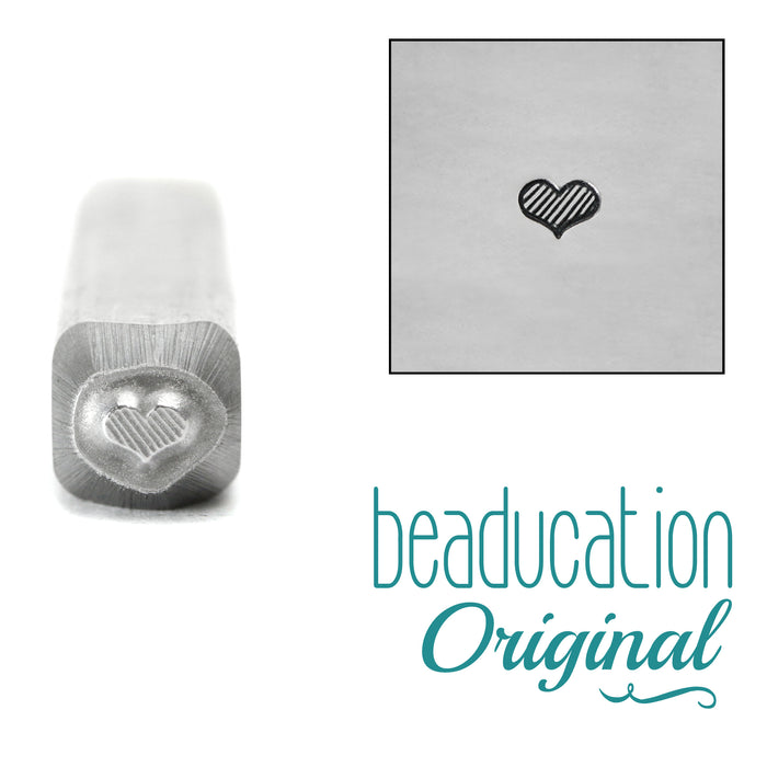 Fat Lined Heart Metal Design Stamp 2.5mm- Beaducation Original