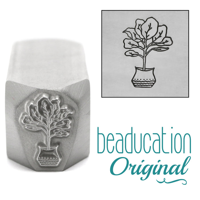 Fiddle Leaf Fig Tree Metal Design Stamp, 13mm - Beaducation Original