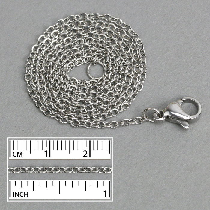 Stainless Steel Rolo Chain 2mm with Clasp, 30