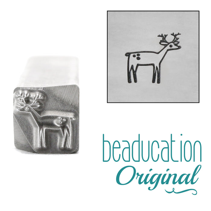 Deer Facing Right Metal Design Stamp, 8mm - Beaducation Original