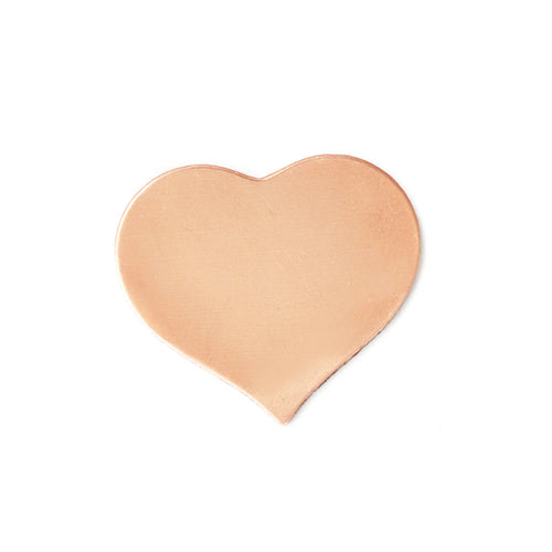 Metal Stamping Blanks Copper Puffy Heart, 19mm (.75") x 17.5mm (.69"), 24 Gauge, Pack of 5