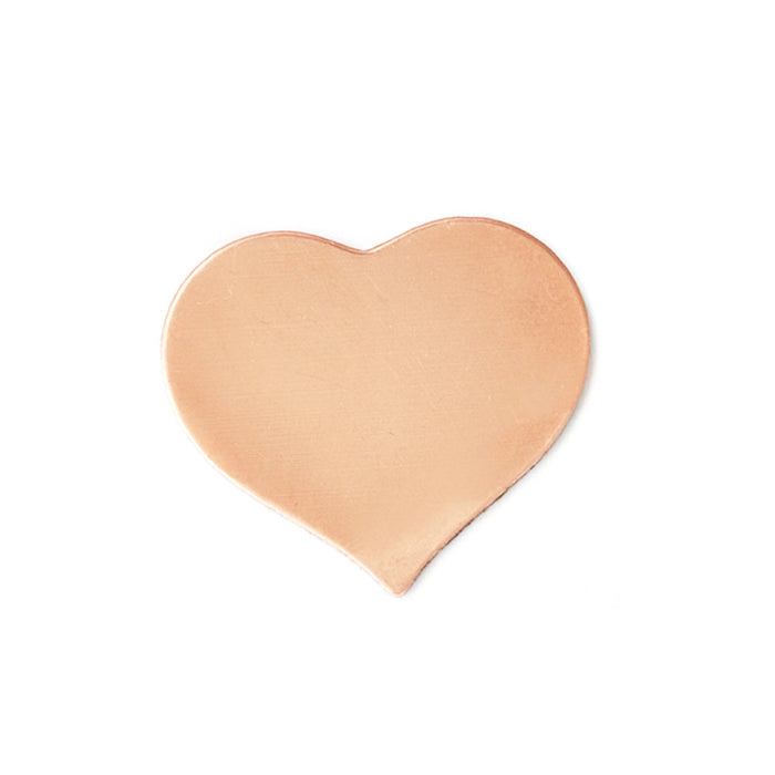 Copper Puffy Heart, 19mm (.75") x 17.5mm (.69"), 24 Gauge, Pack of 5