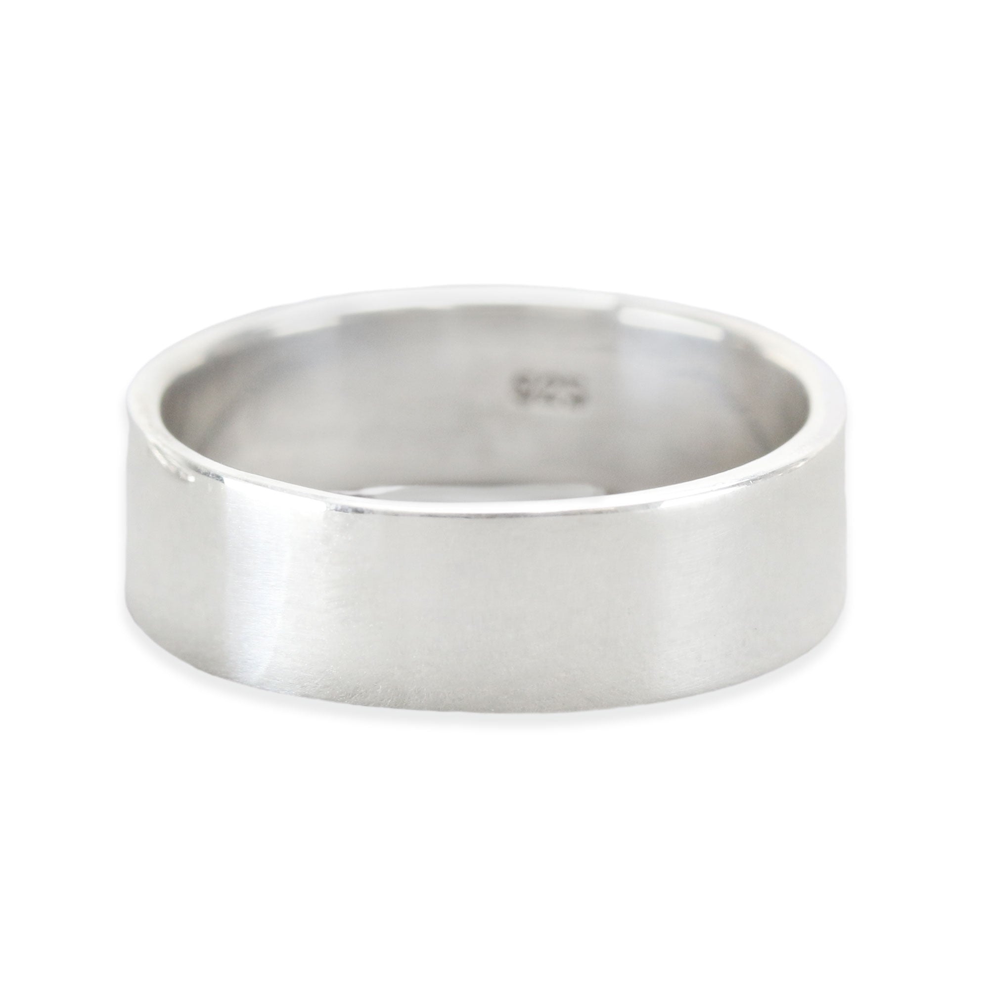 Sterling Silver 925 Blank Ring with Rectangle Base for Stamping and Engraving Size 6Us