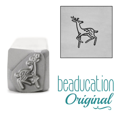 Metal Stamping Tools Graceful Deer Trotting Left Metal Design Stamp, 9.5mm - Beaducation Original