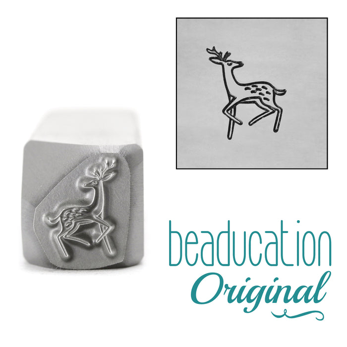 Graceful Deer Trotting Left Metal Design Stamp, 9.5mm - Beaducation Original