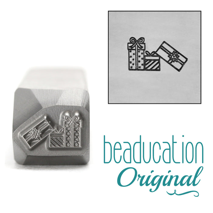 Pile of Gifts Metal Design Stamp, 9.5mm - Beaducation Original