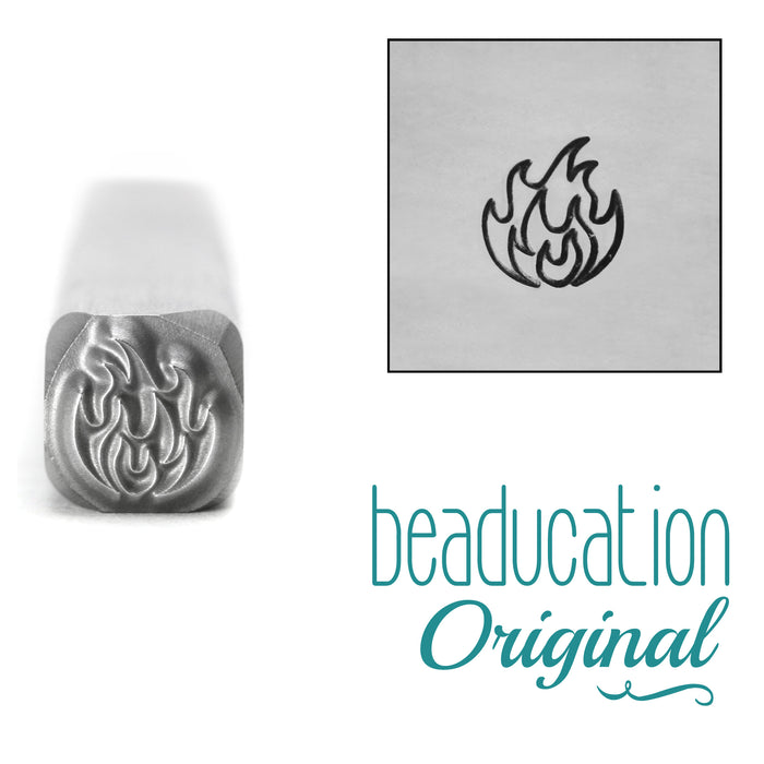 Fire Flowing Right Metal Design Stamp, 5mm - Beaducation Original