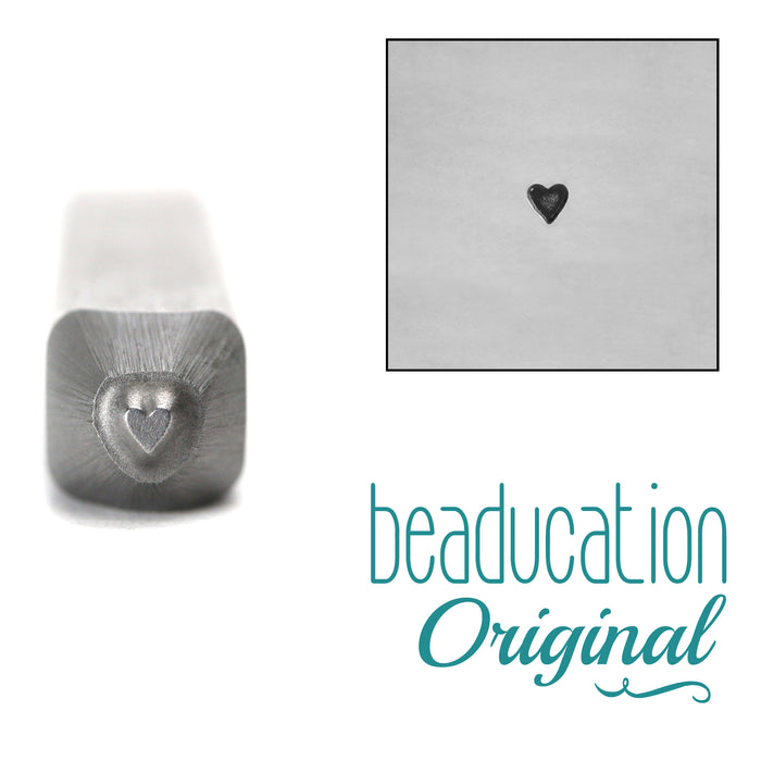Solid Tall Heart Design Stamp, 1.7mm -  Beaducation Original