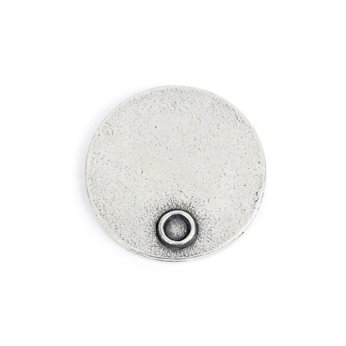 Pewter Round, Disc, Circle with Birthstone Bezel, 21mm (.83"), 16 Gauge