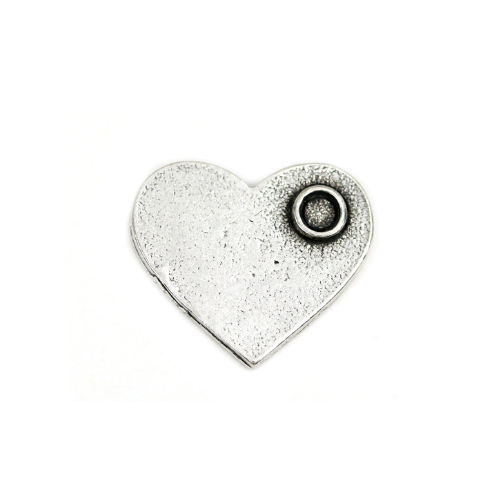Pewter Heart with Birthstone Bezel, 18.4mm (.72") x 15.9mm (.6"), 16 Gauge