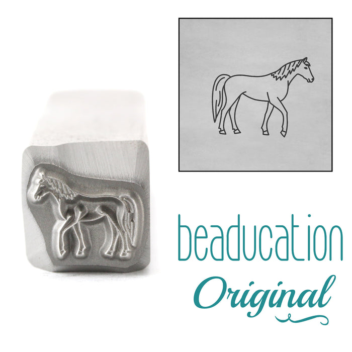 Horse Facing Right Metal Design Stamp, 10mm - Beaducation Original