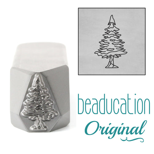 Snow Covered Tree Metal Design Stamp, 14mm - Beaducation Original