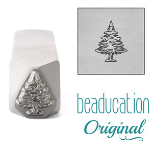 Snow Covered Tree Metal Design Stamp, 10mm - Beaducation Original