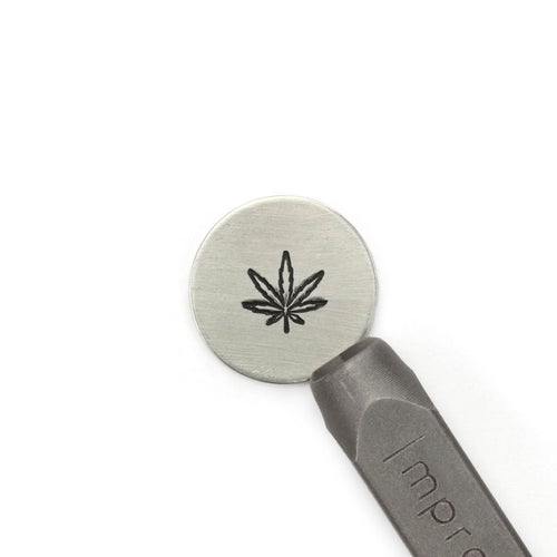 Metal Stamping Tools ImpressArt Hemp Leaf Metal Design Stamp 6mm