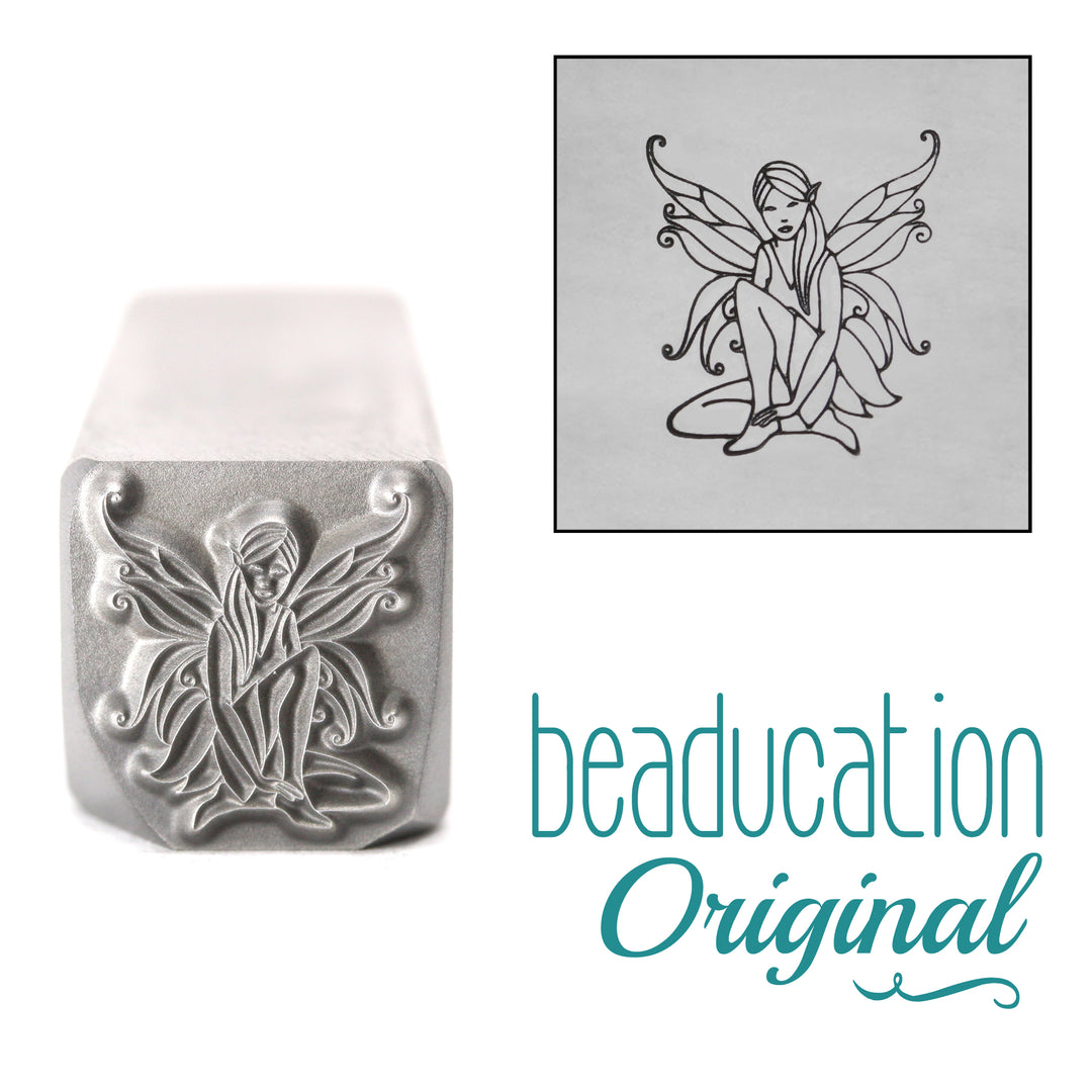 Metal Stamping Tools Fairy Sitting Metal Design Stamp, 11mm - Beaducation Original