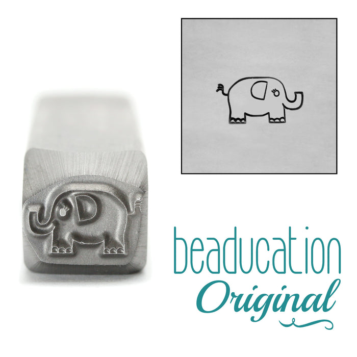 CLOSEOUT Elephant Metal Design Stamp, 11.5mm - Beaducation Original