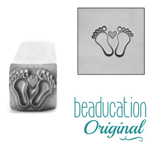 Metal Stamping Tools Baby Feet with Heart Metal Design Stamp- Beaducation Original