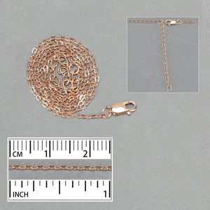 Chain & Clasps Rose Gold Filled 1.5mm Cable Chain, 16" with 2" Extender