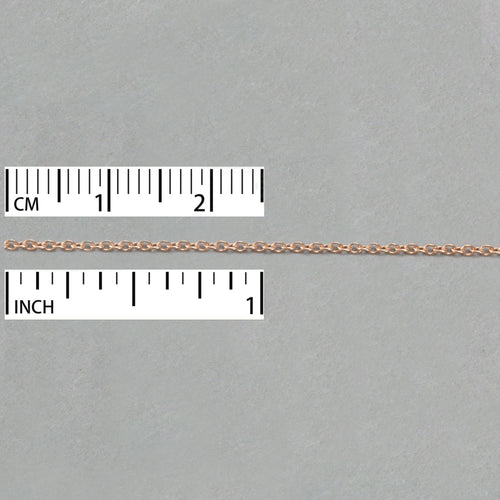 Chain & Clasps Rose Gold Filled Round Cable Chain 1.5mm x 1mm, by the Inch
