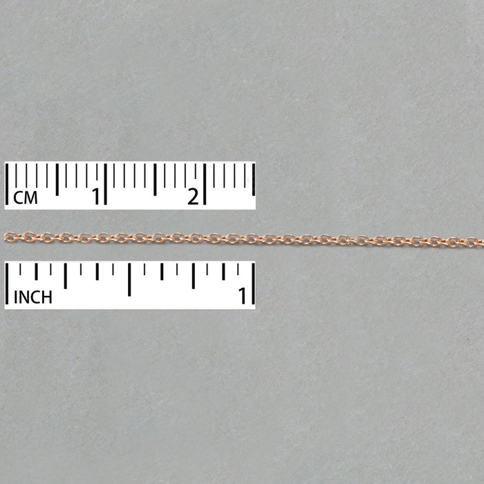 Rose Gold Filled Round Cable Chain 1.5mm x 1mm, by the Inch