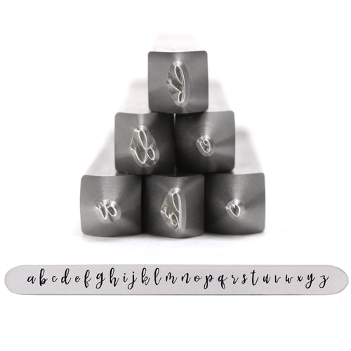 Lowercase Sharon Letter Stamp Set by Stamp Yours - Tapered Down Shanks