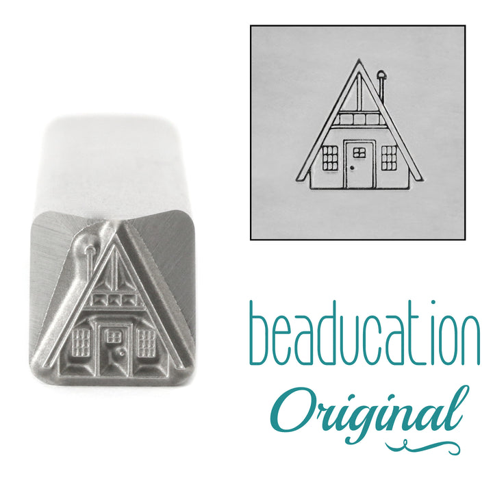 A-Frame Cabin Metal Design Stamp, 10mm - Beaducation Original