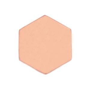 Metal Stamping Blanks Copper Hexagon 29.5mm (1.16"), 18 Gauge