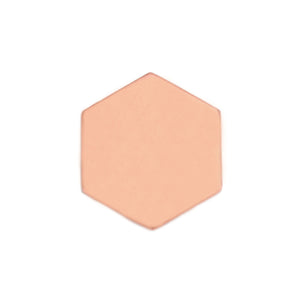 Metal Stamping Blanks Copper Hexagon 22mm (.87"), 24 Gauge, Pack of 5