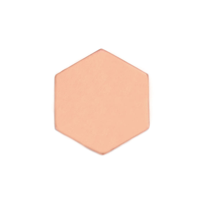 Copper Hexagon 22mm (.87"), 24 Gauge, Pack of 5