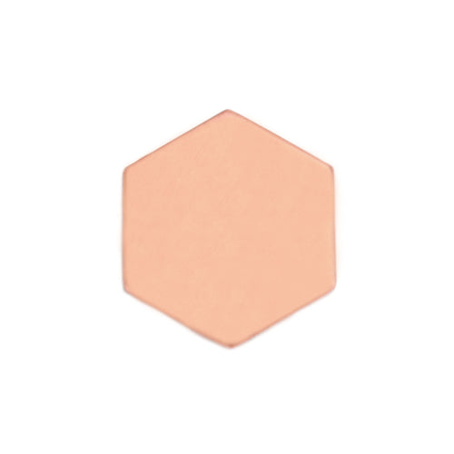 Metal Stamping Blanks Copper Hexagon 22mm (.87"), 18 Gauge, Pack of 5