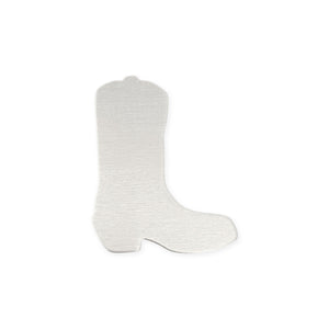 Aluminum Cowboy Cowgirl Boot Stamping Blank, 25mm (1") x 19mm (.75"), 14 Gauge, Pack of 2 - Tumbled