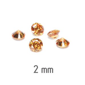2mm Round Topaz Cubic Zirconia, CZ, AAA, Pack of 20