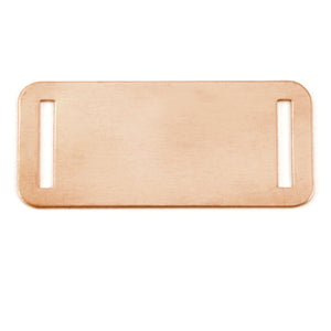 Metal Stamping Blanks Copper Rectangle with Slits, 44.5mm (1.75") x 20mm (.79"), 24g, Pack of 5