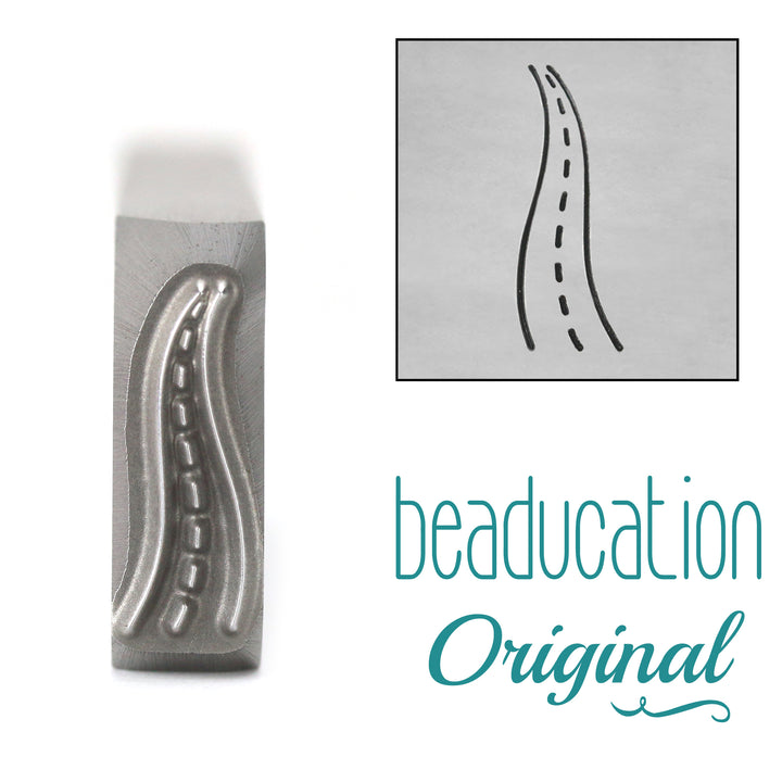 Long Curvy Road Metal Design Stamp, 14mm - Beaducation Original