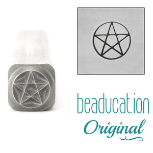 Pentagram, Pentacle Metal Design Stamp, 8mm - Beaducation Original
