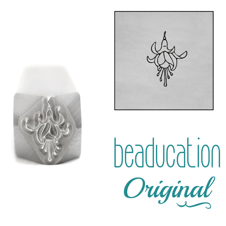 Fuchsia Flower Metal Design Stamp, 8.3mm - Beaducation Original