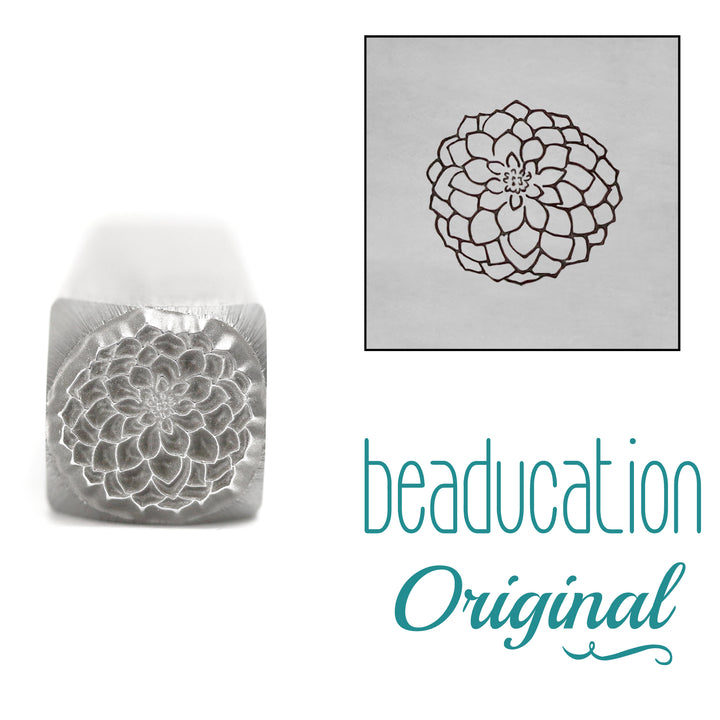 Dahlia Flower Metal Design Stamp, 8.3mm - Beaducation Original